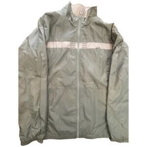 Adidas Full Zip Anorak wind Jacket Adidas Spell Out Size XL green chest pocket